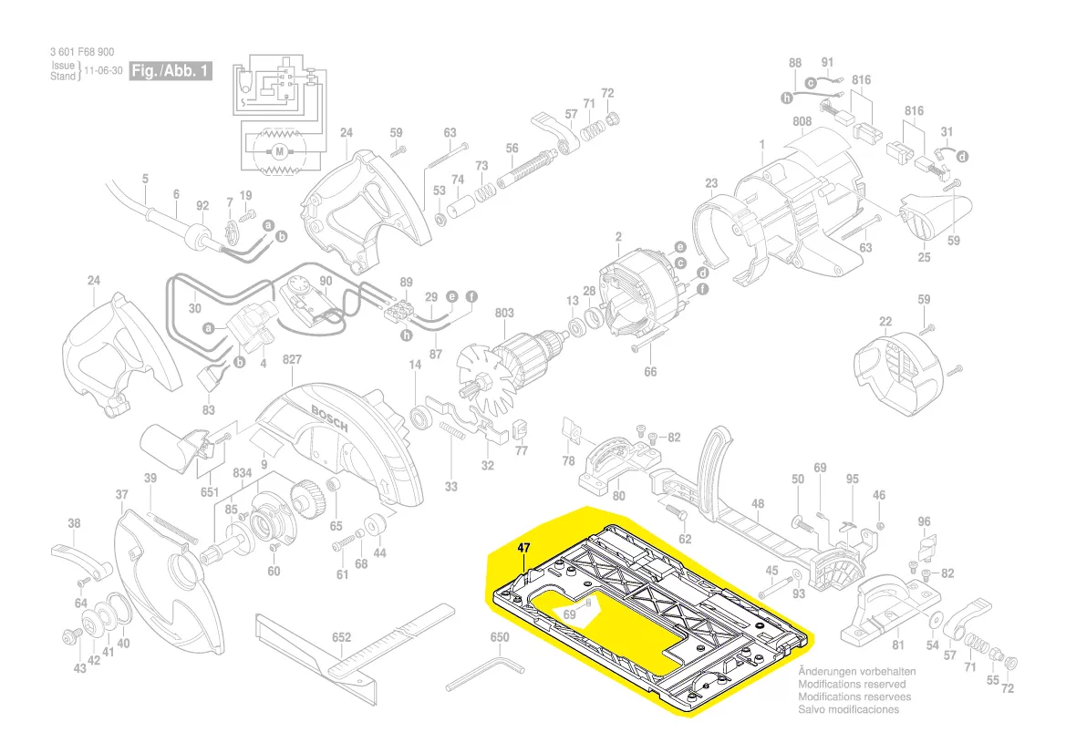 plaque de base scie circulaire GKS 65 G, GKS 65 GCE